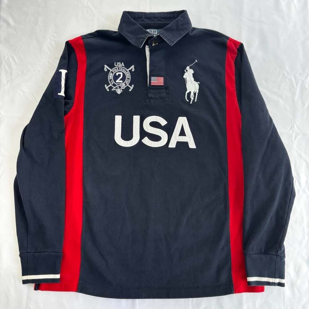 Polo Ralph Lauren USA Snow Polo Challenge Long Sleeve Rugby Shirt
